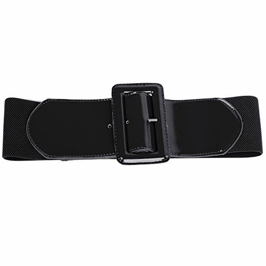 Luxusní elastický PÁSEK s velkou přezkou GK010620-2 černá S / XXL
