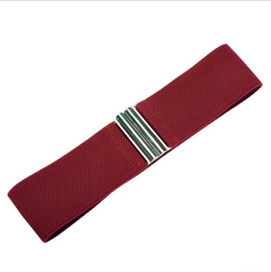 Luxusní elastický PÁSEK s kovovou přezkou GK010409-6 vínová