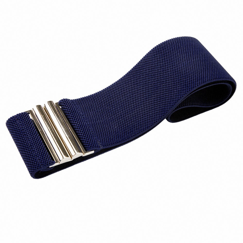 Luxusní elastický PÁSEK s kovovou přezkou GK010409-8 tmavě modrá S / L