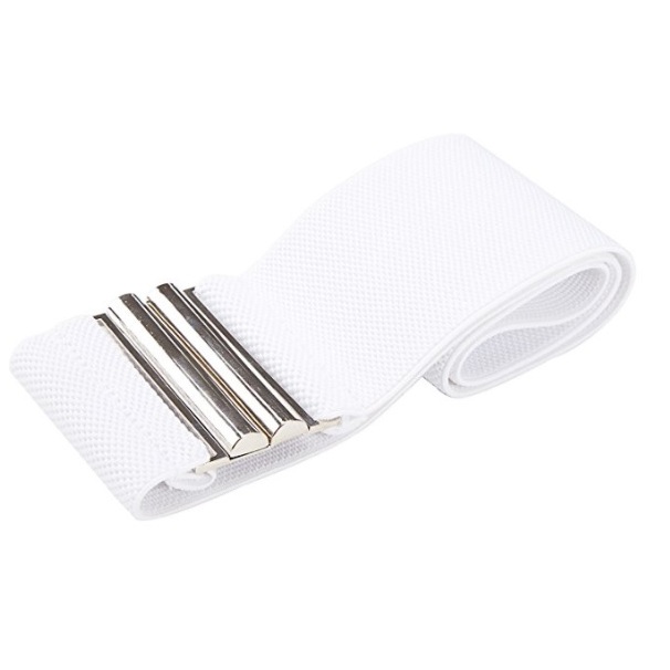Luxusní elastický PÁSEK s kovovou přezkou GK010409-1 bílá 