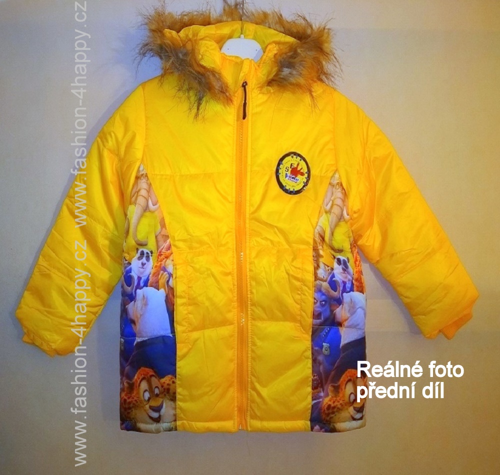 Yiwu zimní bunda "Zoomania" 99031-7 žlutá 104/110
