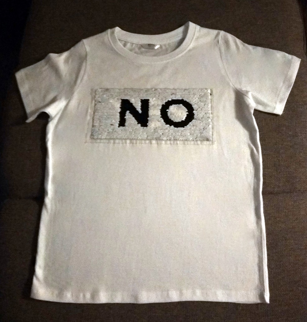 Dětské tričko měnící se flitry Yes/No 2018018-1 bílá unisex 134/140