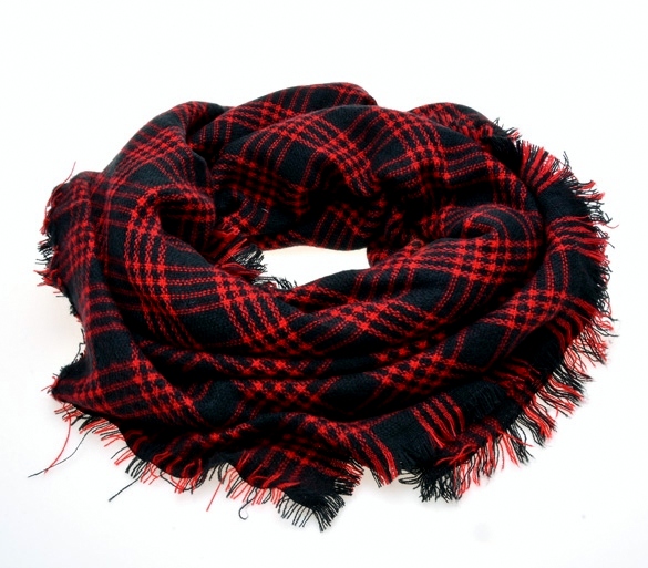 Šála/šátek BIG XXL černá/červená 145x145cm 7012671-2