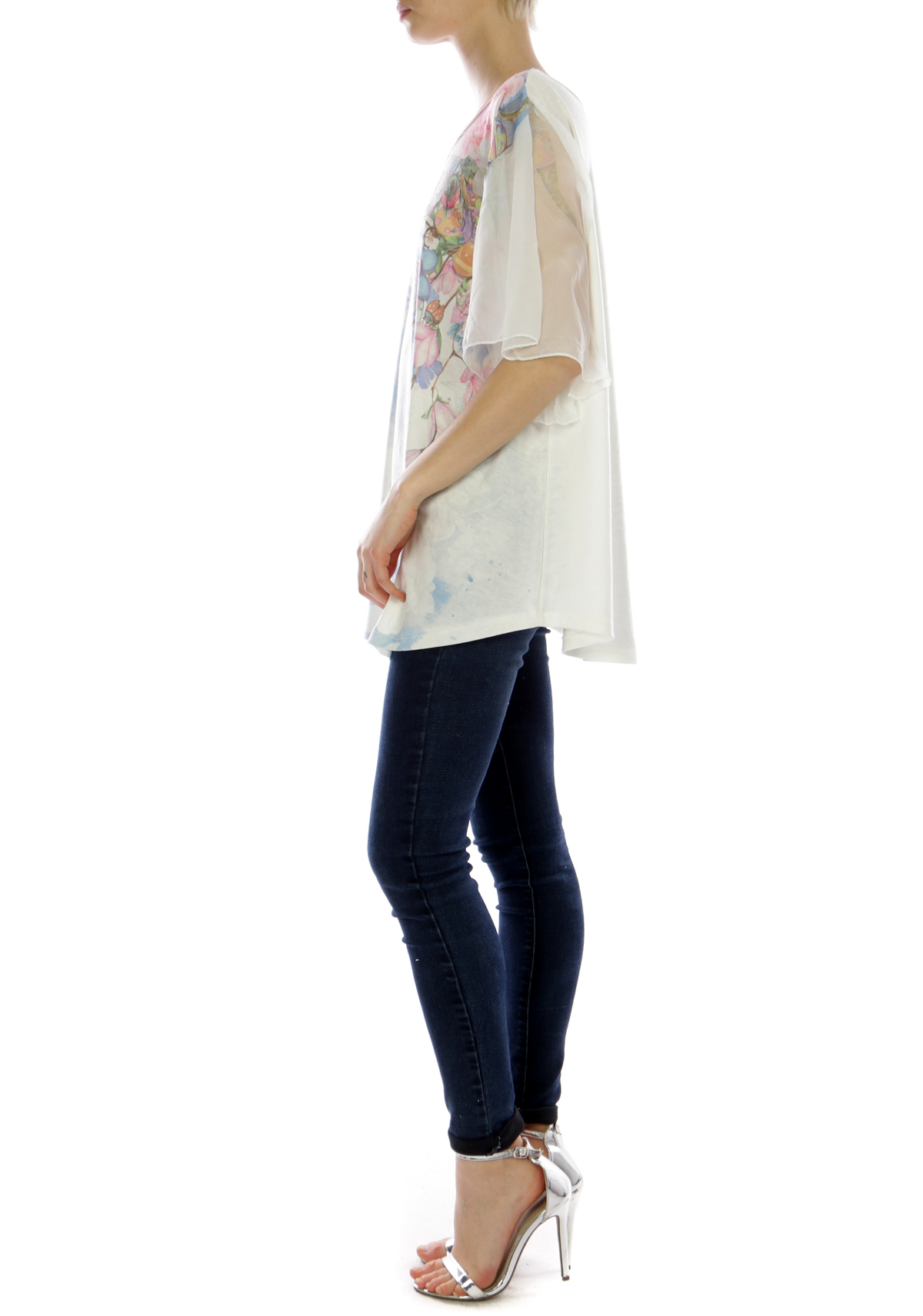 Dámská TUNIKA s krátkým rukávem 33001002-1 bílá XL/XXL