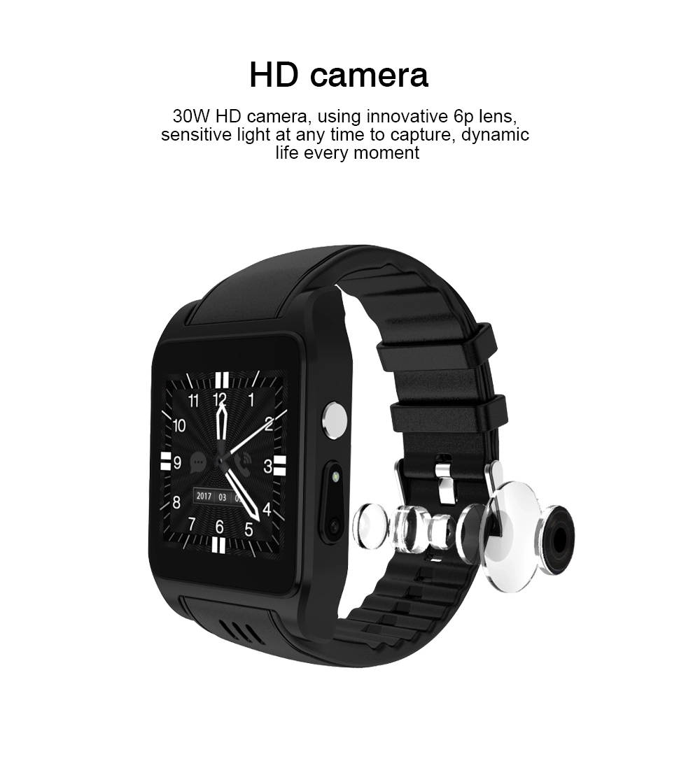 Smart Watch X86 3G chytré hodinky Android 4.4, Wifi/3G/SIM/GPS černá