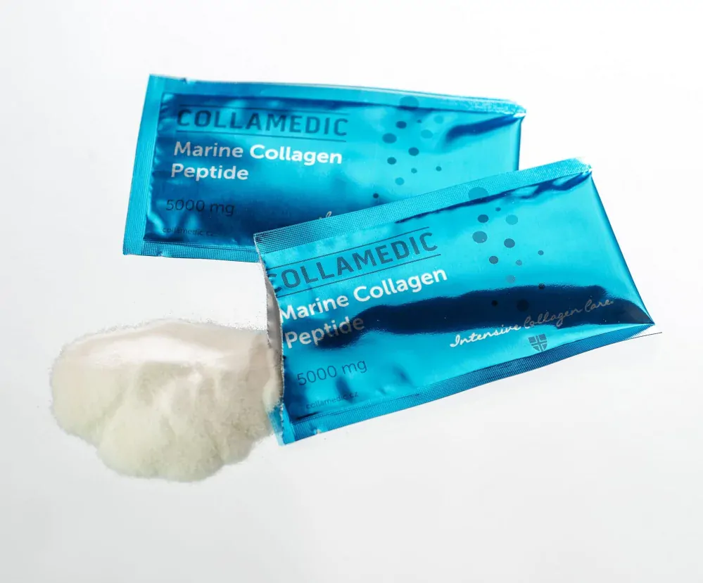 Collamedic kolagenový prášek 5000 mg 30 sáčků + DÁREK Vitamín C 500 mg Collagen Booster ..................................... Nejsilnější dávka bioaktivního kolagenu pro vaši pleť, nehty, řasy, vlasy