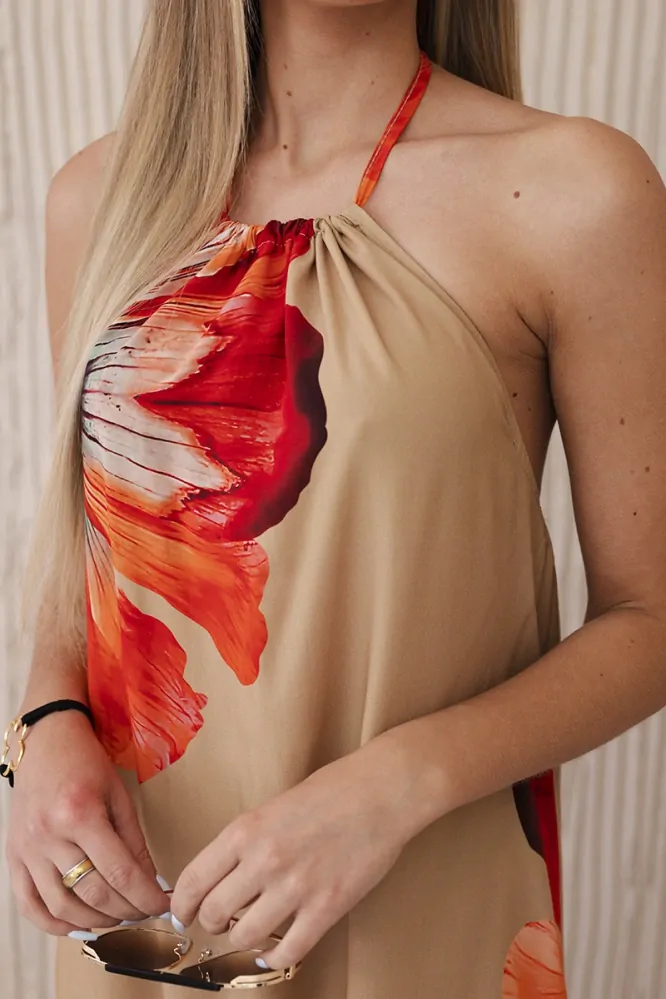 Kesi dámské šaty dlouhé 2760-12 hnědá