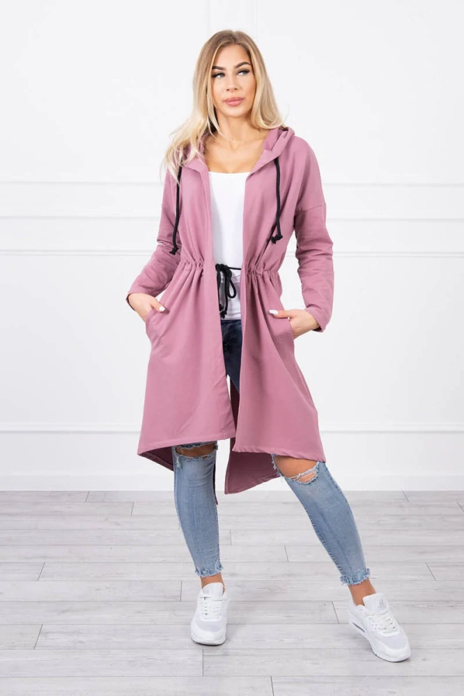 Dámská dlouhá MIKINA / BUNDA kardigan OVERSIZE 8998-101 sytě růžová - univerzální S/M/L