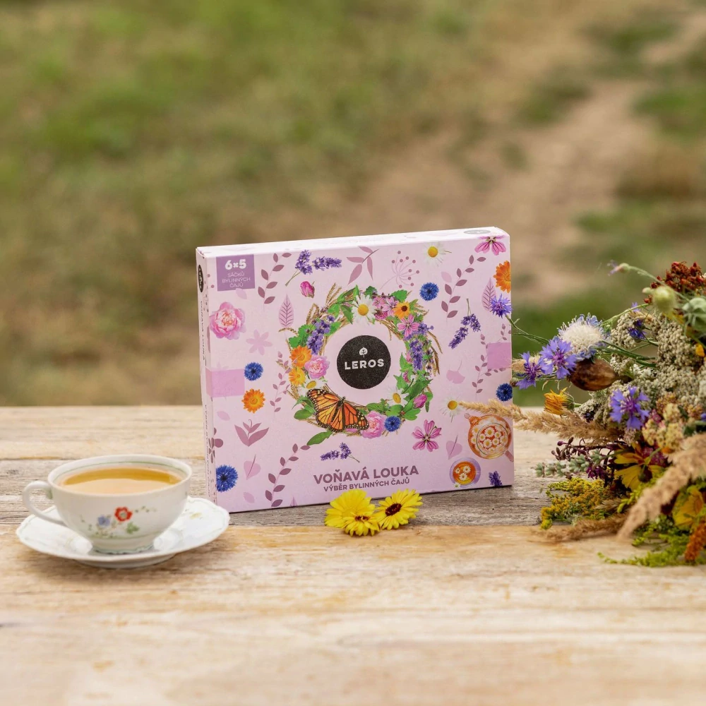 LEROS Dárková kazeta Voňavá Louka 6x5 ks - celkem 30 kusů - výběr bylinný čajů