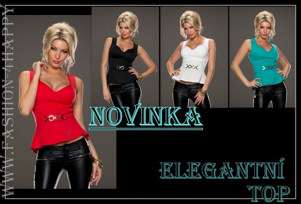 Luxusní TOP dámský 125180 bílá S/M