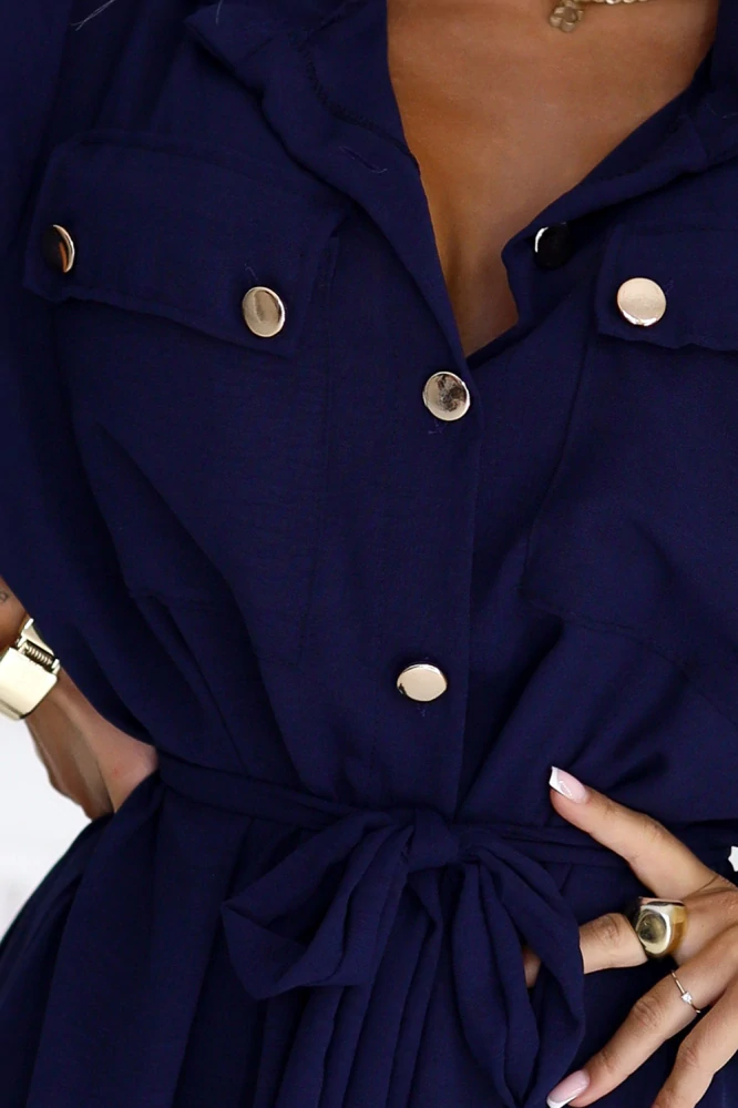 Numoco dámské šaty 531-6 modrá univerzální