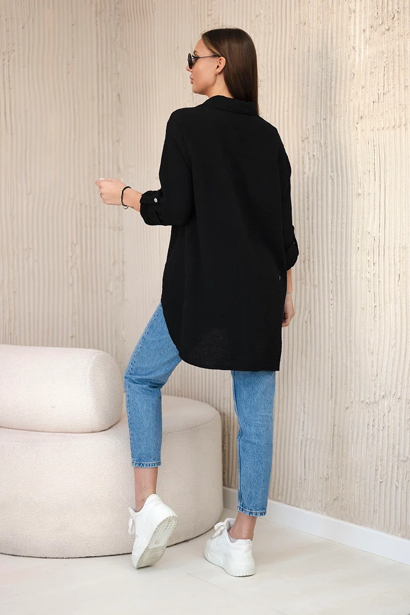 Kesi Dámská košile Mušelínová černá univerzální 