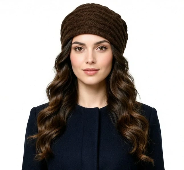 F4H Pletená čepice hnědá Houmles unisex 7027862-4