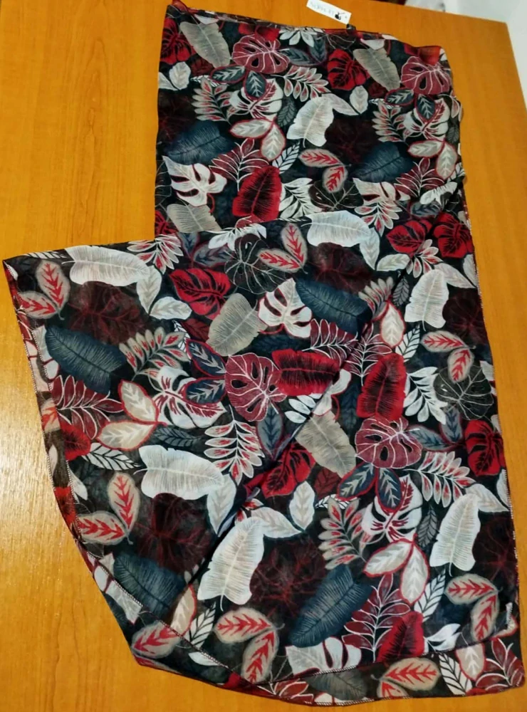 Lil Moon Dámská šála dlouhá Monstera 185x90cm černá M180-7