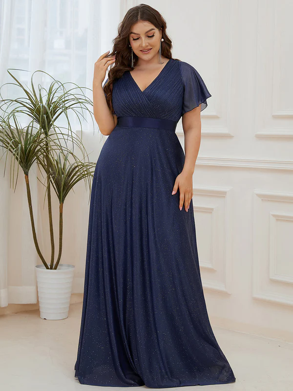 Ever Pretty večerní a společenské šaty EE50159-3 tmavě modrá půlnoční 9XL