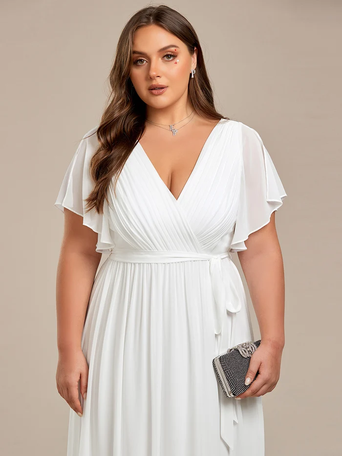 Ever Pretty večerní a společenské šaty EE0164-5 bílá XL / XXL / 3XL / 4XL / 5XL / 6XL / 7XL / 8XL / 9XL (Skladem: XL)