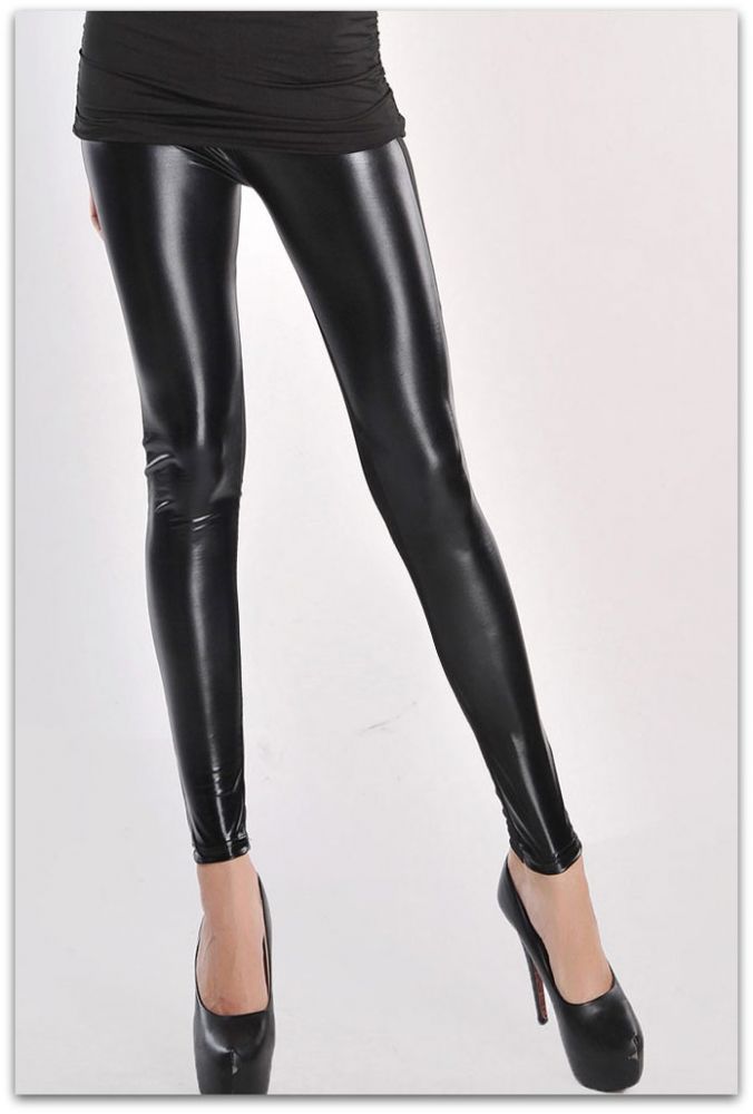METALIC LEGÍNY lesk/mat STRETCH/SLIM 179306 černá UNI