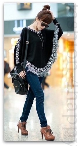 PONCHO / PONČO dámské SVETR pletený S-M-L UNI 78132 smetanová