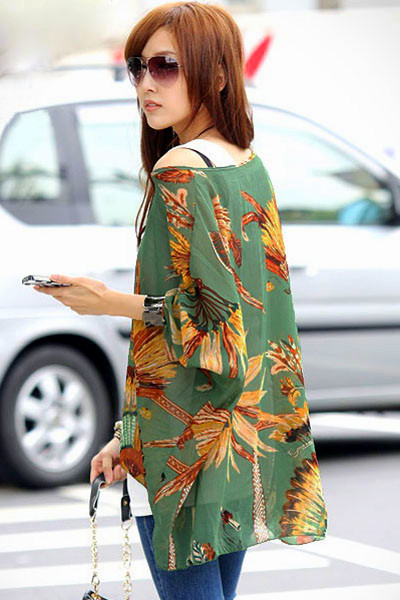 Dámská TUNIKA volná 125196 zelená UNIVERZÁLNÍ