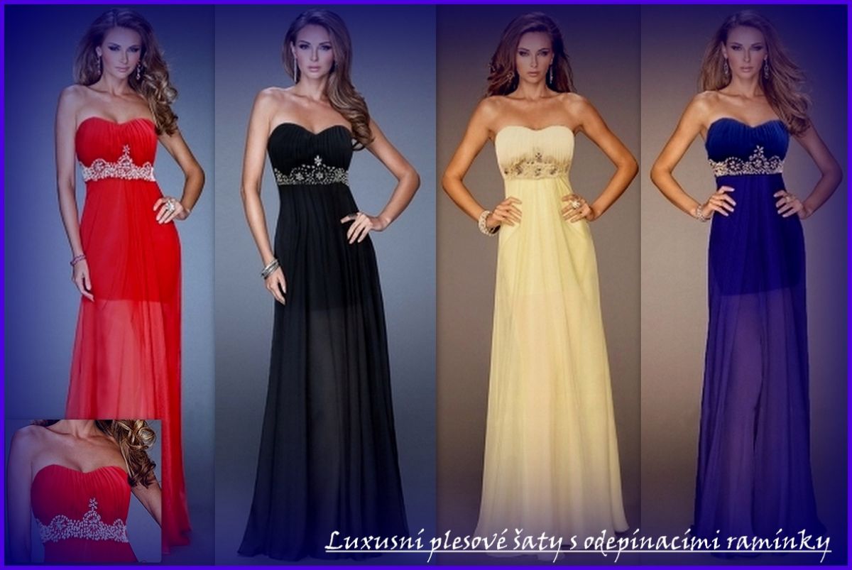 Luxusní plesové šaty dlouhé 315268-3 černá M / 38