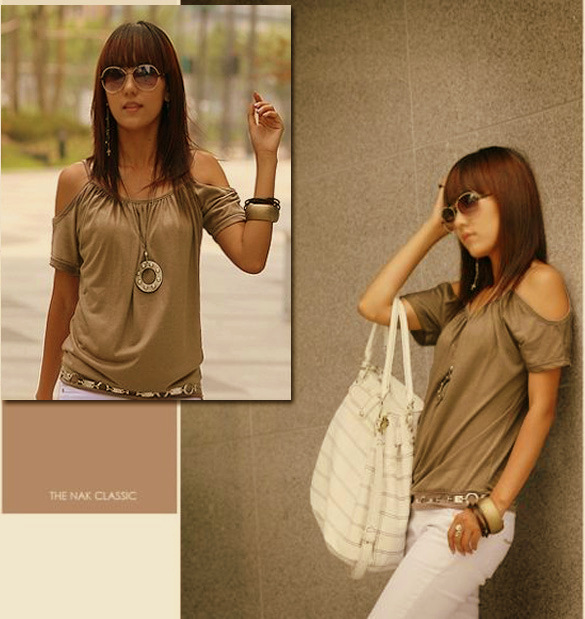 F4H dámské TRIČKO 74118-1 khaki M/L