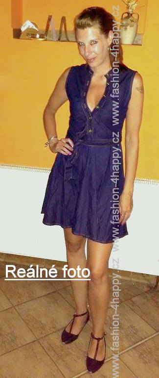 SEXY MINI ŠATY dámské riflové DENIM 122161-2 S/M