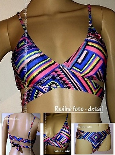PLAVKY BIKINY - SPODNÍ DÍL geometrický vzor 34204-22 S/M