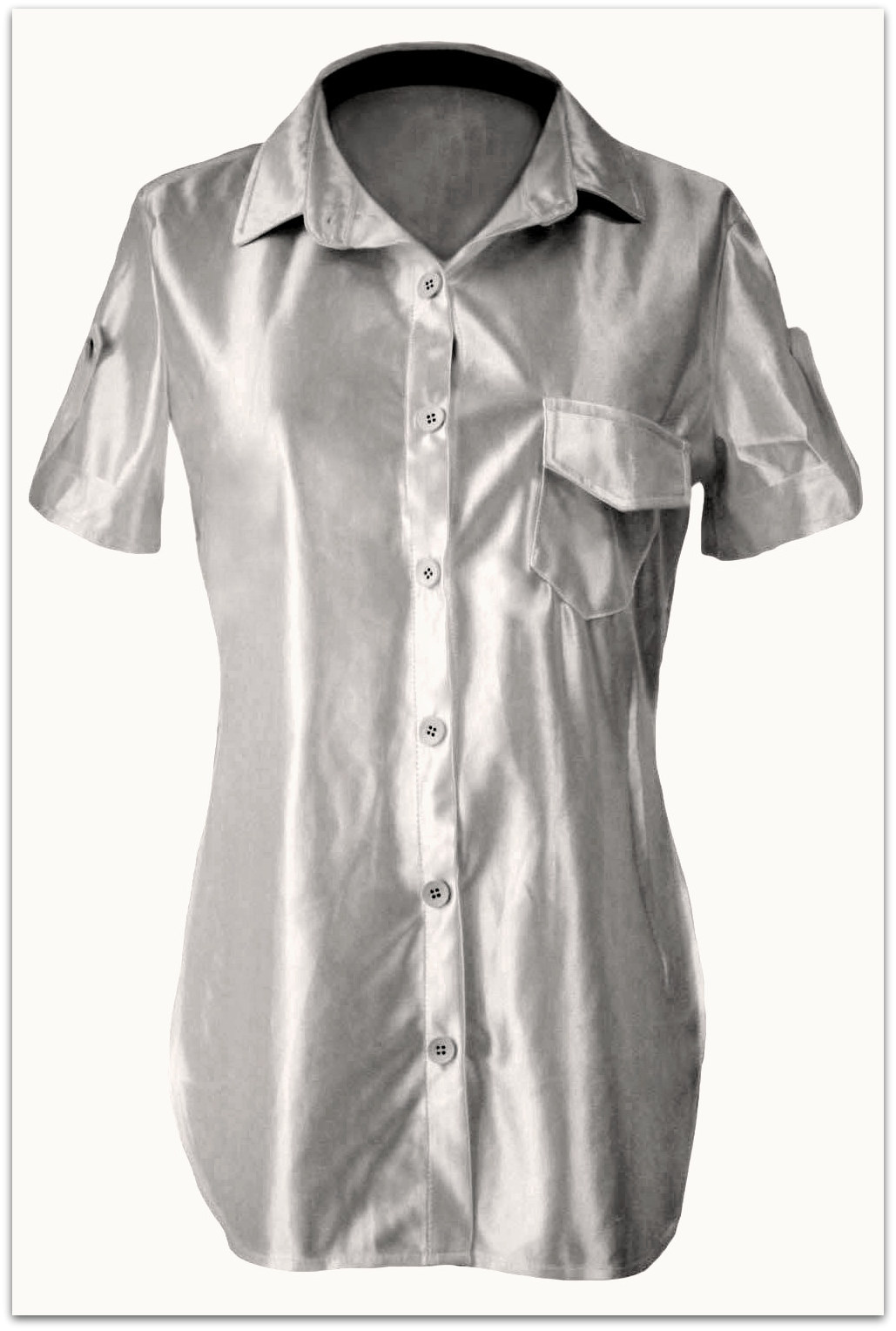 Luxusní dámská košile 125783-11 šedá M/L