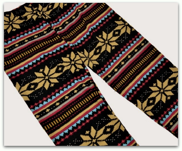 Dívčí LEGÍNY teplejší retro vzor černá 158 / 164
