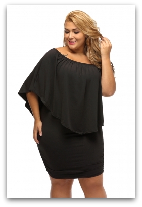 LETNÍ MINI ŠATY pro plnější tvary dvouvrstvé 1228201-21 černá 3XL