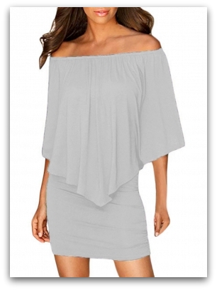 LETNÍ MINI ŠATY dvouvrstvé 1228201-11 šedá M/L