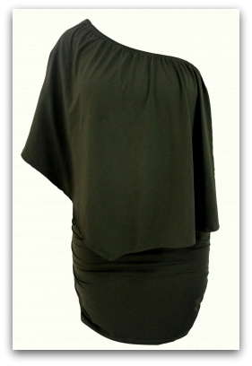 LETNÍ MINI ŠATY dvouvrstvé 1228201-9 khaki M/L