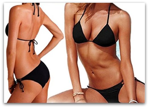 Dvoudílné trojúhelníčkové PLAVKY BIKINY 3331410-2 černá XS/S