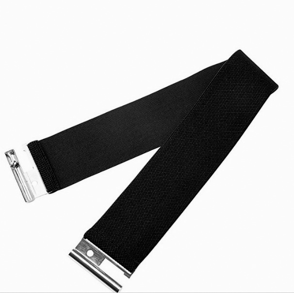 Luxusní elastický PÁSEK s kovovou přezkou GK010409-2 černá S