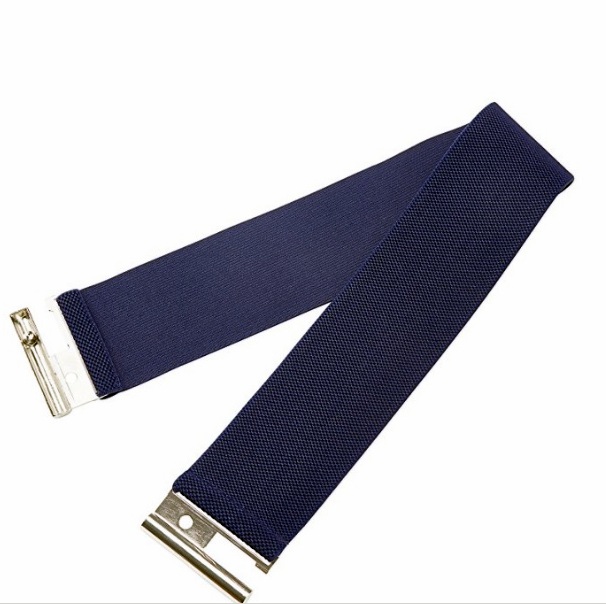 Luxusní elastický PÁSEK s kovovou přezkou GK010409-8 tmavě modrá S / L