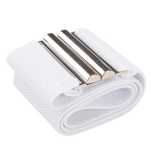 Luxusní elastický PÁSEK s kovovou přezkou GK010409-1 bílá 