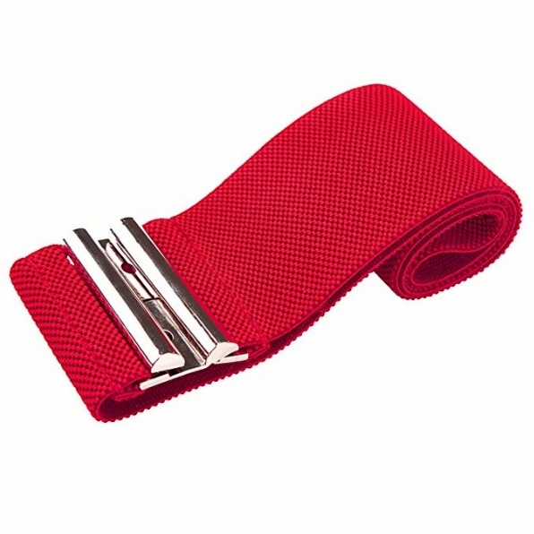 Luxusní elastický PÁSEK s kovovou přezkou GK010409-4 červená