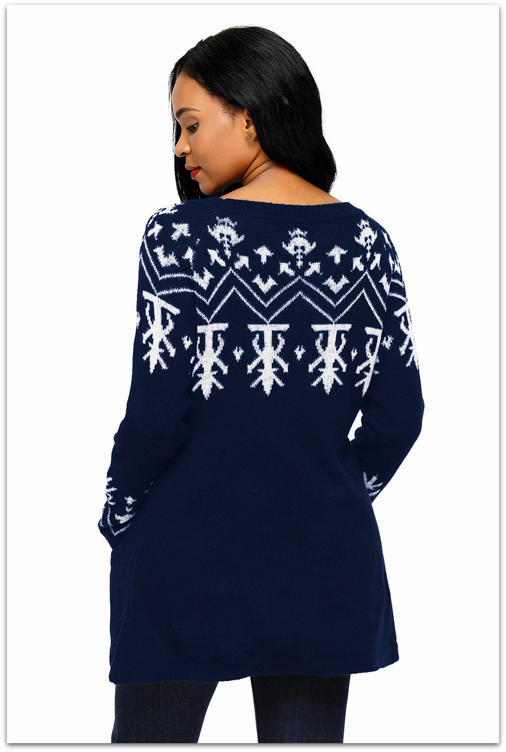 F4H Dámský svetr dlouhý 1277201-5 modrá