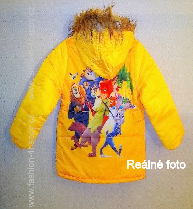 Yiwu zimní bunda "Zoomania" 99031-7 žlutá 104/110