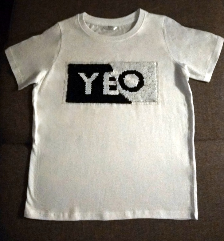 Dětské tričko měnící se flitry Yes/No 2018018-1 bílá unisex 134/140