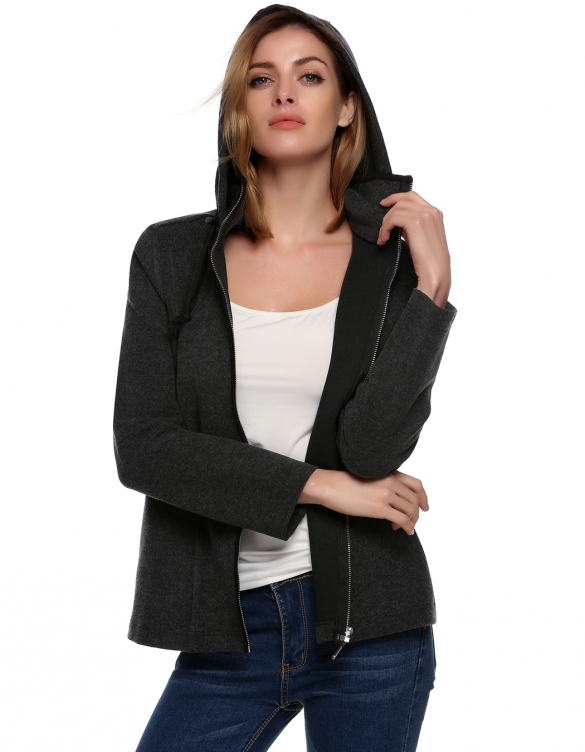 Fleecová mikina bunda s kapucí na zip 7002152-3 tmavě šedá XL