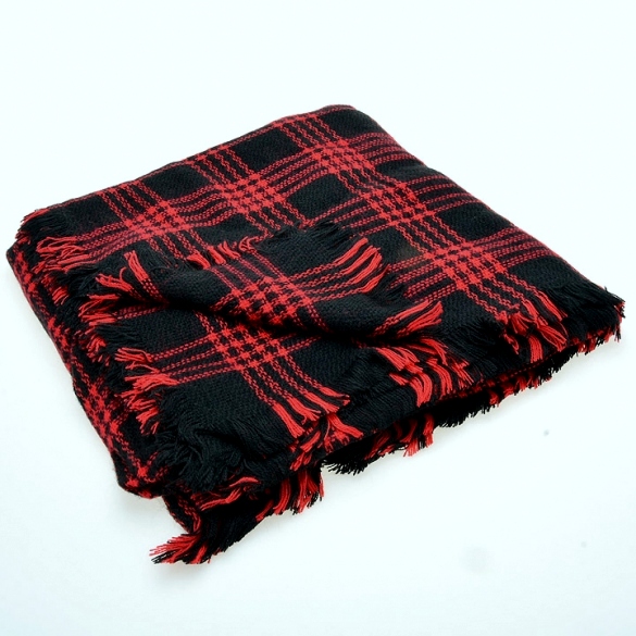 Šála/šátek BIG XXL černá/červená 145x145cm 7012671-2