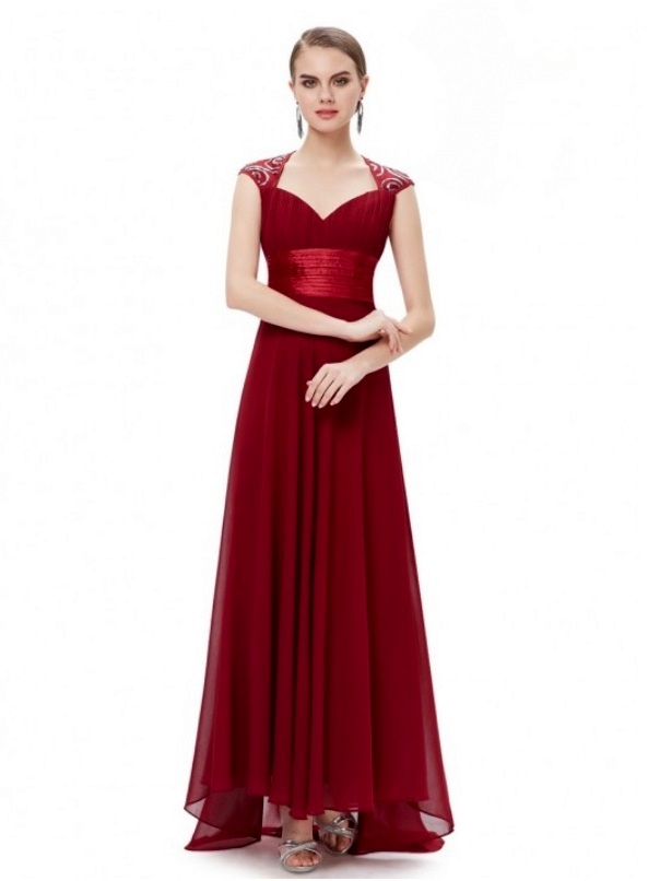 Ever Pretty dámské dlouhé plesové šaty s vlečkou šifon EP9672-7 vínová XS / 34     SLEVA: 56%
