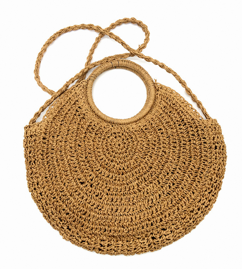 HAND MADE Velká dámská TAŠKA kulatá 330315-4 hnědá XXL