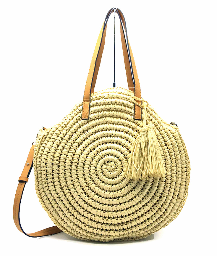 HAND MADE Velká dámská TAŠKA kulatá 330295-1 přírodní XXL