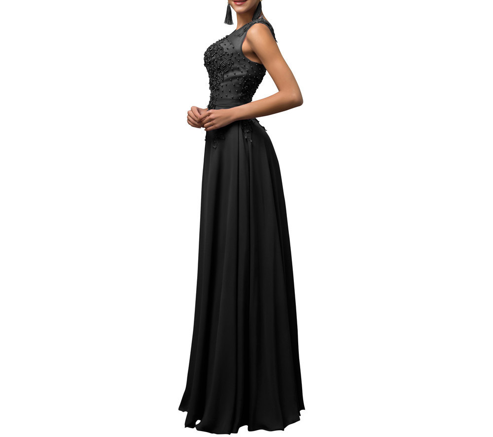 GRACE KARIN luxusní ŠATY dlouhé CL007555-2 černá XS / XL