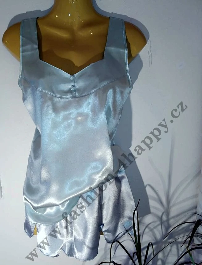 Luxusní dámská saténová košilka 0306-5 pistáciová S 