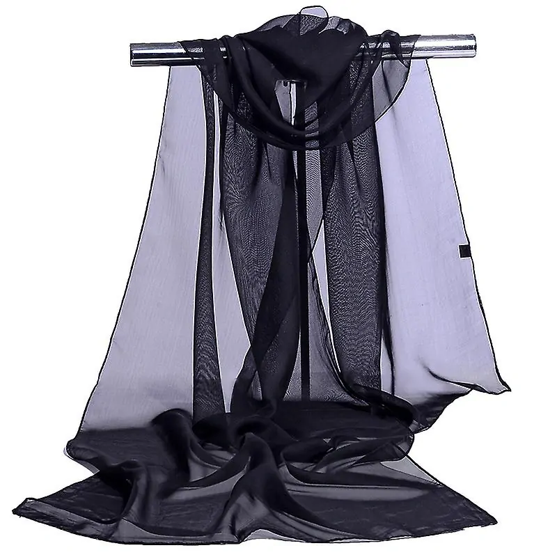 Šál / šátek / přehoz přes ramena KK000229-21 černá 170 x 50 cm