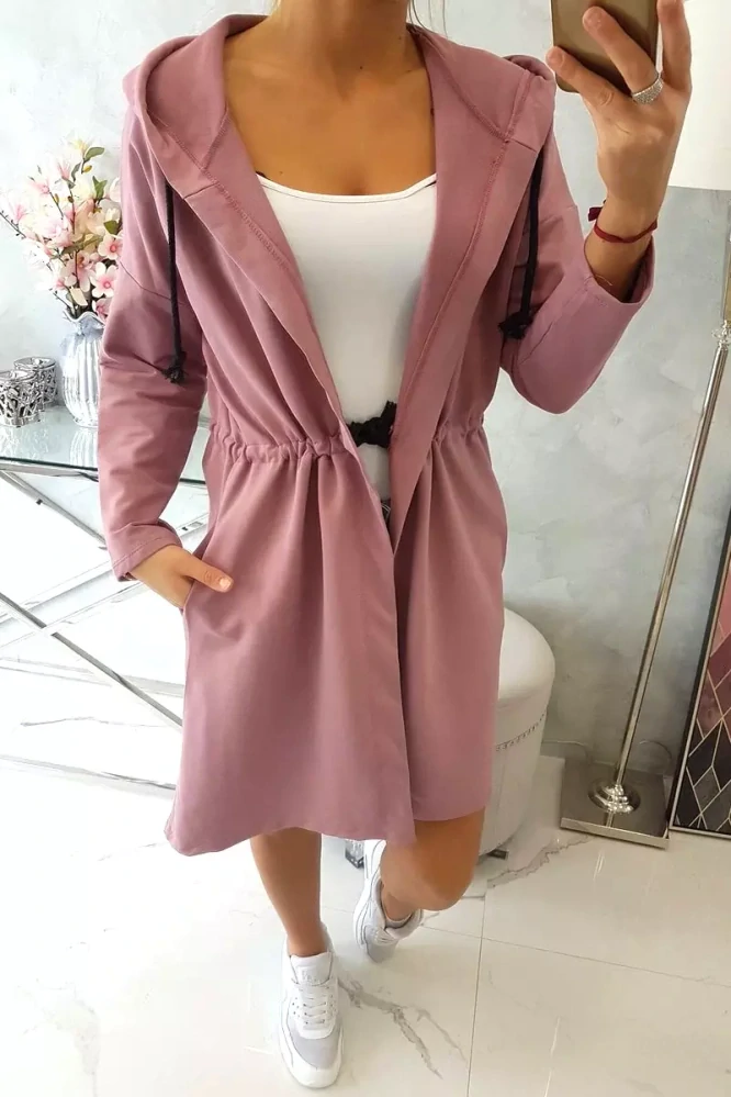 Dámská dlouhá MIKINA / BUNDA kardigan OVERSIZE 8998-101 sytě růžová - univerzální S/M/L