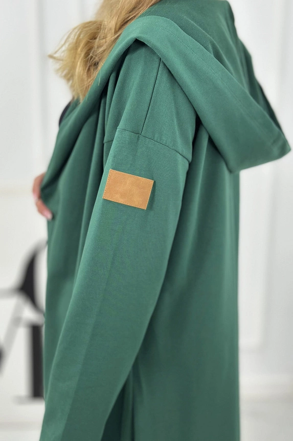 Dámský kardigan / kabátek /mikina OVERSIZE 9077-9 zelená - univerzální S/M/L